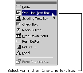 Insert a one-line text box.