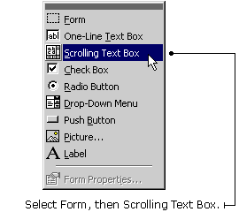 Use this command to add a scrolling text box.