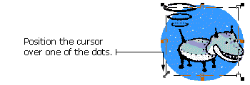 Position the cursor over one of the dots.