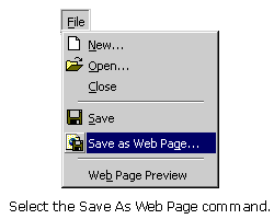 Save your document as a Web page.