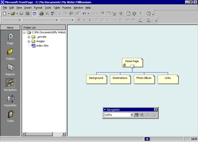 The Millennium web in Navigation View
